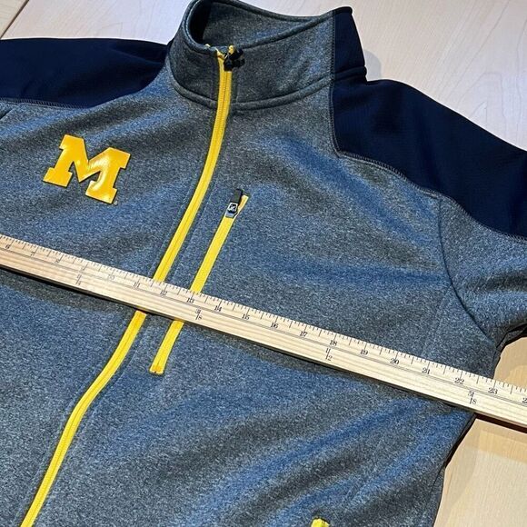 Rivalry Threads Mens NCAA Michigan Wolverines Jacket Large Gray Yellow Sports - Picture 7 of 11